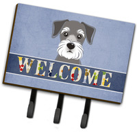 "Caroline's Treasures BB1392TH68 Schnauzer Welcome Leash or Key Holder, Large, Multicolor"