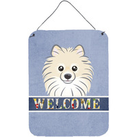 "Caroline's Treasures BB1393DS1216 Pomeranian Welcome Wall or Door Hanging Prints, 16 x 12"", Multicolor"