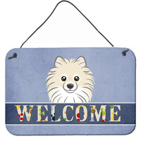 "Caroline's Treasures BB1393DS812 Pomeranian Welcome Wall or Door Hanging Prints, 8 x 12"", Multicolor"