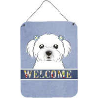 "Caroline's Treasures BB1394DS1216 Maltese Welcome Wall or Door Hanging Prints, 16 x 12"", Multicolor"