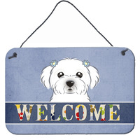 "Caroline's Treasures BB1394DS812 Maltese Welcome Wall or Door Hanging Prints, 8 x 12"", Multicolor"