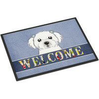 "Caroline's Treasures BB1394MAT Maltese Welcome Indoor or Outdoor Mat, 18 x 27"", Multicolor"