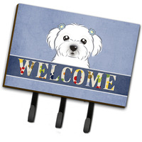 "Caroline's Treasures BB1394TH68 Maltese Welcome Leash or Key Holder, Large, Multicolor"