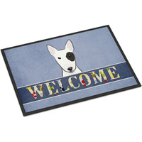 "Caroline's Treasures BB1395MAT Bull Terrier Welcome Indoor or Outdoor Mat, 18 x 27"", Multicolor"
