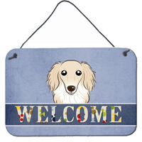 "Caroline's Treasures BB1398DS812 Longhair Creme Dachshund Welcome Wall or Door Hanging Prints, 8 x 12"", Multicolor"