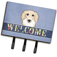 "Caroline's Treasures BB1398TH68 Longhair Crme Dachshund Welcome Leash or Key Holder, Large, Multicolor"