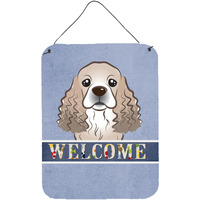 "Caroline's Treasures BB1402DS1216 Cocker Spaniel Welcome Wall or Door Hanging Prints, 16 x 12"", Multicolor"