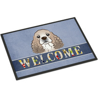"Caroline's Treasures BB1402JMAT Cocker Spaniel Welcome Indoor or Outdoor Mat, 24 x 36"", Multicolor"
