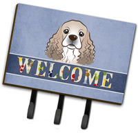 "Caroline's Treasures BB1402TH68 Cocker Spaniel Welcome Leash or Key Holder, Large, Multicolor"