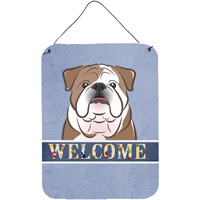 "Caroline's Treasures BB1405DS1216 English Bulldog Welcome Wall or Door Hanging Prints, 16 x 12"", Multicolor"