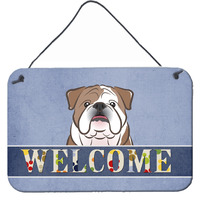 "Caroline's Treasures BB1405DS812 English Bulldog Welcome Wall or Door Hanging Prints, 8 x 12"", Multicolor"