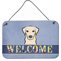 "Caroline's Treasures BB1408DS812 Yellow Labrador Welcome Wall or Door Hanging Prints, 8 x 12"", Multicolor"