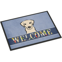 "Caroline's Treasures BB1408MAT Yellow Labrador Welcome Indoor or Outdoor Mat, 18 x 27"", Multicolor"