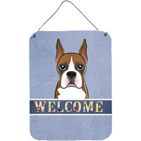 "Caroline's Treasures BB1409DS1216 Boxer Welcome Wall or Door Hanging Prints, 16 x 12"", Multicolor"