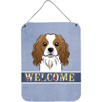 "Caroline's Treasures BB1410DS1216 Cavalier Spaniel Welcome Wall or Door Hanging Prints, 16 x 12"", Multicolor"