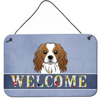 "Caroline's Treasures BB1410DS812 Cavalier Spaniel Welcome Wall or Door Hanging Prints, 8 x 12"", Multicolor"