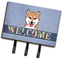 "Caroline's Treasures BB1411TH68 Shiba Inu Welcome Leash or Key Holder, Large, Multicolor"