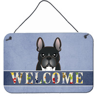 "Caroline's Treasures BB1413DS812 French Bulldog Welcome Wall or Door Hanging Prints, 8 x 12"", Multicolor"