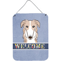 "Caroline's Treasures BB1414DS1216 Borzoi Welcome Wall or Door Hanging Prints, 16 x 12"", Multicolor"