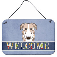 "Caroline's Treasures BB1414DS812 Borzoi Welcome Wall or Door Hanging Prints, 8 x 12"", Multicolor"