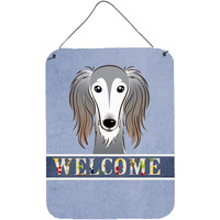 "Caroline's Treasures BB1415DS1216 Saluki Welcome Wall or Door Hanging Prints, 16 x 12"", Multicolor"