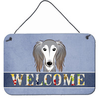 "Caroline's Treasures BB1415DS812 Saluki Welcome Wall or Door Hanging Prints, 8 x 12"", Multicolor"