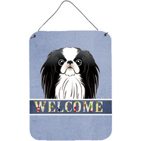 "Caroline's Treasures BB1416DS1216 Japanese Chin Welcome Wall or Door Hanging Prints, 16 x 12"", Multicolor"