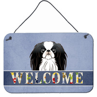 "Caroline's Treasures BB1416DS812 Japanese Chin Welcome Wall or Door Hanging Prints, 8 x 12"", Multicolor"