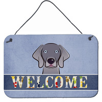 "Caroline's Treasures BB1417DS812 Weimaraner Welcome Wall or Door Hanging Prints, 8 x 12"", Multicolor"