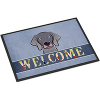 "Caroline's Treasures BB1417JMAT Weimaraner Welcome Indoor or Outdoor Mat, 24 x 36"", Multicolor"