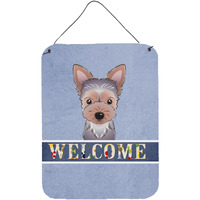 "Caroline's Treasures BB1418DS1216 Yorkie Puppy Welcome Wall or Door Hanging Prints, 16 x 12"", Multicolor"