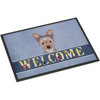 "Caroline's Treasures BB1418JMAT Yorkie Puppy Welcome Indoor or Outdoor Mat, 24 x 36"", Multicolor"