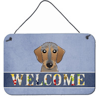"Caroline's Treasures BB1419DS812 Wirehaired Dachshund Welcome Wall or Door Hanging Prints, 8 x 12"", Multicolor"