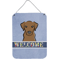 "Caroline's Treasures BB1420DS1216 Chocolate Labrador Welcome Wall or Door Hanging Prints, 16 x 12"", Multicolor"