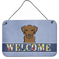 "Caroline's Treasures BB1420DS812 Chocolate Labrador Welcome Wall or Door Hanging Prints, 8 x 12"", Multicolor"