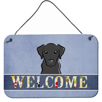 "Caroline's Treasures BB1421DS812 Black Labrador Welcome Wall or Door Hanging Prints, 8 x 12"", Multicolor"