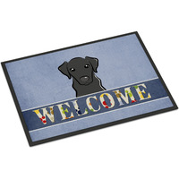 "Caroline's Treasures BB1421MAT Black Labrador Welcome Indoor or Outdoor Mat, 18 x 27"", Multicolor"