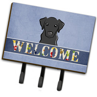 "Caroline's Treasures BB1421TH68 Black Labrador Welcome Leash or Key Holder, Large, Multicolor"