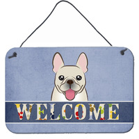"Caroline's Treasures BB1424DS812 French Bulldog Welcome Wall or Door Hanging Prints, 8 x 12"", Multicolor"