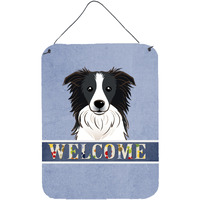 "Caroline's Treasures BB1427DS1216 Border Collie Welcome Wall or Door Hanging Prints, 16 x 12"", Multicolor"