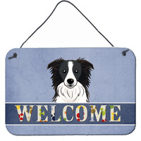 "Caroline's Treasures BB1427DS812 Border Collie Welcome Wall or Door Hanging Prints, 8 x 12"", Multicolor"