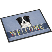 "Caroline's Treasures BB1427MAT Border Collie Welcome Indoor or Outdoor Mat, 18 x 27"", Multicolor"