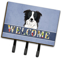 "Caroline's Treasures BB1427TH68 border Collie Welcome Leash or Key Holder, Large, Multicolor"