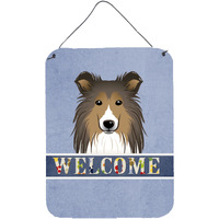 "Caroline's Treasures BB1428DS1216 Sheltie Welcome Wall or Door Hanging Prints, 16 x 12"", Multicolor"