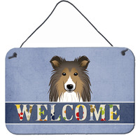 "Caroline's Treasures BB1428DS812 Sheltie Welcome Wall or Door Hanging Prints, 8 x 12"", Multicolor"