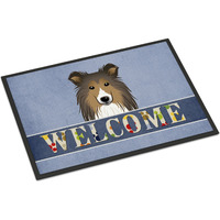 "Caroline's Treasures BB1428MAT Sheltie Welcome Indoor or Outdoor Mat, 18 x 27"", Multicolor"