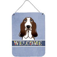 "Caroline's Treasures BB1429DS1216 Basset Hound Welcome Wall or Door Hanging Prints, 16 x 12"", Multicolor"