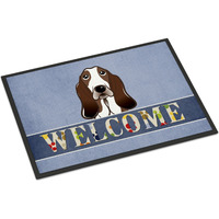"Caroline's Treasures BB1429MAT Basset Hound Welcome Indoor or Outdoor Mat, 18 x 27"", Multicolor"