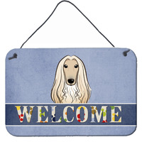 "Caroline's Treasures BB1430DS812 Afghan Hound Welcome Wall or Door Hanging Prints, 8 x 12"", Multicolor"
