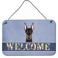 "Caroline's Treasures BB1431DS812 Doberman Welcome Wall or Door Hanging Prints, 8 x 12"", Multicolor"